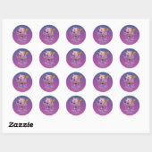 DC Super Hero Meisjes Skyline Ronde Sticker (Vel)