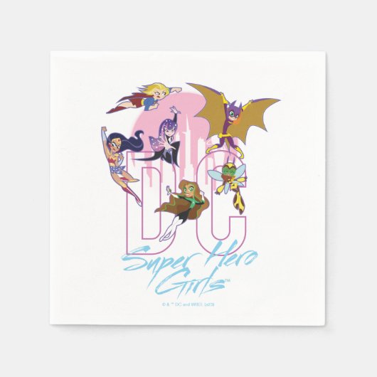 DC Super Hero Meisjes Skyline Servet (Voorkant)