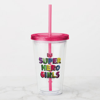 DC Super Hero Meisjes Stad Lettering Acryl Drinkbeker