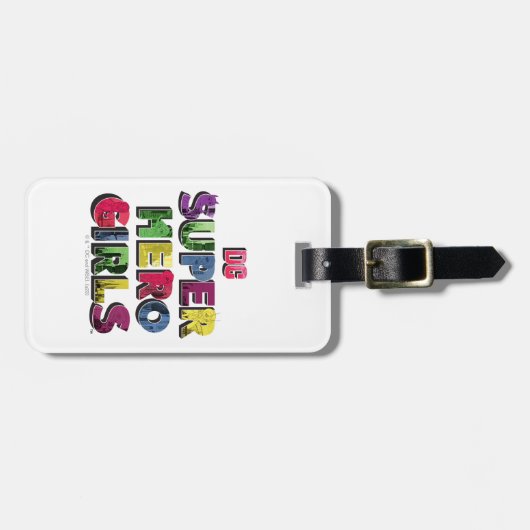 DC Super Hero Meisjes Stad Lettering Bagagelabel (Voorkant horizontaal)