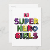 DC Super Hero Meisjes Stad Lettering Briefkaart (Voorkant / Achterkant)