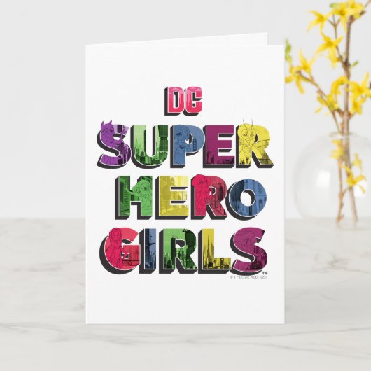 DC Super Hero Meisjes Stad Lettering Kaart (Gele Bloem)