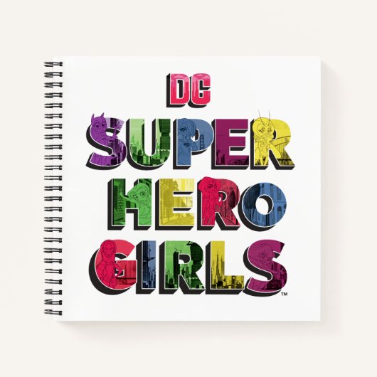 DC Super Hero Meisjes Stad Lettering Notitieboek (Voorkant)