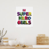 DC Super Hero Meisjes Stad Lettering Poster (Keuken)