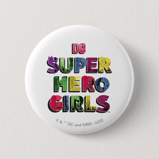 DC Super Hero Meisjes Stad Lettering Ronde Button 5,7 Cm (Voorkant)