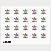 DC Super Hero Meisjes Stad Lettering Ronde Sticker (Vel)