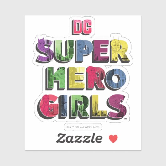 DC Super Hero Meisjes Stad Lettering Sticker (Vel)