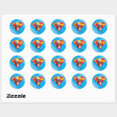 DC Super Hero Meisjes Supergirl Ronde Sticker (Vel)