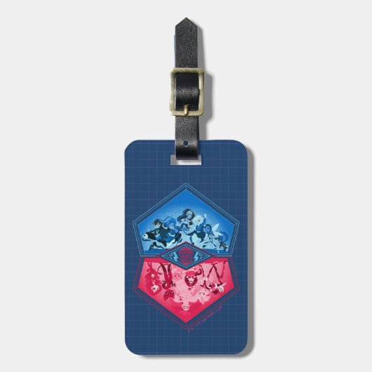 DC Super Hero Meisjes Teamwork Battle Bagagelabel (Voorkant verticaal)
