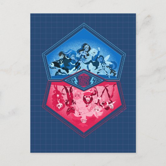 DC Super Hero Meisjes Teamwork Battle Briefkaart (Voorkant)