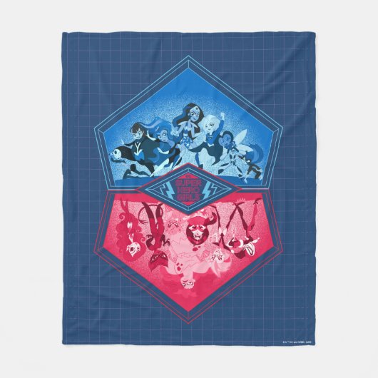 DC Super Hero Meisjes Teamwork Battle Fleece Deken (Voorkant)