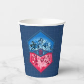 DC Super Hero Meisjes Teamwork Battle Papieren Bekers (Voorkant)