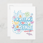 DC Super Hero Meisjes Vechten Voor Gerechtigheid Briefkaart (Voorkant / Achterkant)