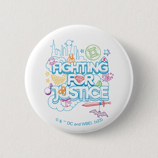 DC Super Hero Meisjes Vechten Voor Gerechtigheid Ronde Button 5,7 Cm (Voorkant)