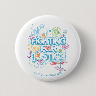 DC Super Hero Meisjes Vechten Voor Gerechtigheid Ronde Button 5,7 Cm
