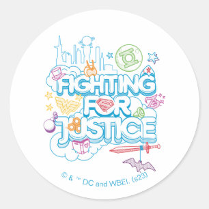 DC Super Hero Meisjes Vechten Voor Gerechtigheid Ronde Sticker