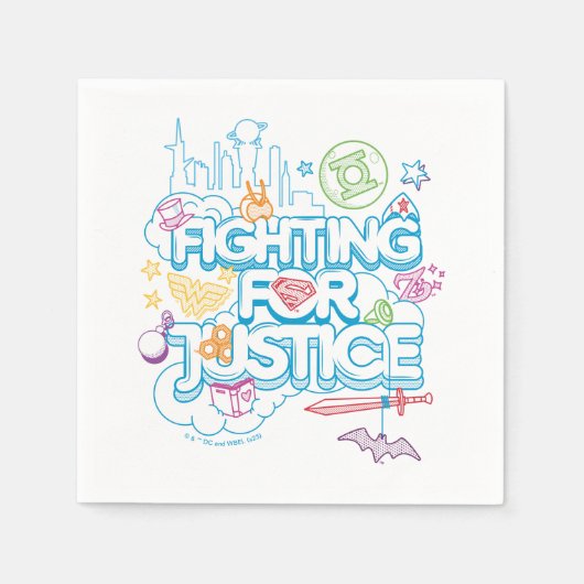 DC Super Hero Meisjes Vechten Voor Gerechtigheid Servet (Voorkant)