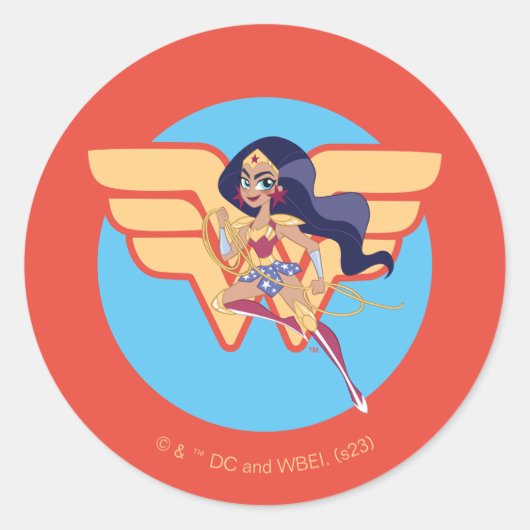 DC Super Hero Meisjes Wonder Vrouw Ronde Sticker (Voorkant)