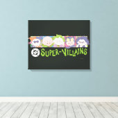 DC Super-Schurken Cartoon Line-Up Canvas Afdruk (Insitu (Houten vloer))