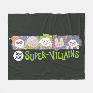 DC Super-Schurken Cartoon Line-Up Fleece Deken