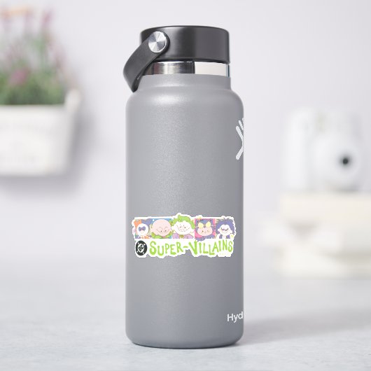 DC Super-Schurken Cartoon Line-Up Sticker (HydroFlask)