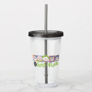 DC Super-Schurken Cartoon Lineup Acryl Drinkbeker