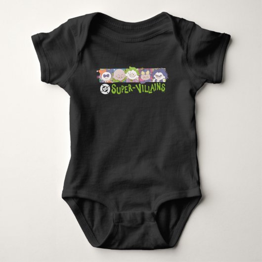 DC Super-Schurken Cartoon Lineup Romper (Voorkant)
