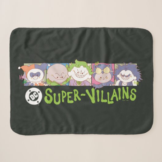DC Super-Schurken Cartoon Lineup Sherpa Deken (Voorkant (horizontaal))