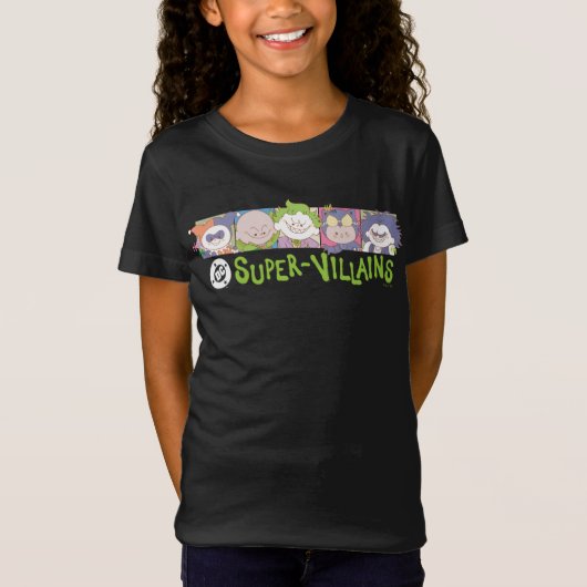 DC Super-Schurken Cartoon Lineup T-shirt (Voorkant)