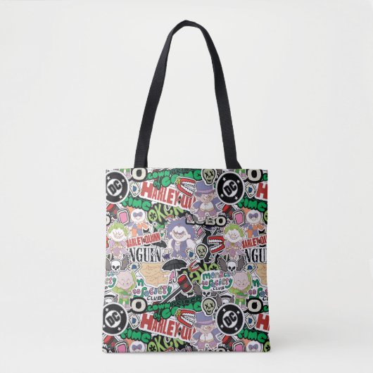 DC Super-Schurken Cartoon Patroon Tote Bag (Voorkant)