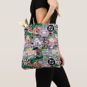 DC Super-Schurken Cartoon Patroon Tote Bag (Dichtbij)