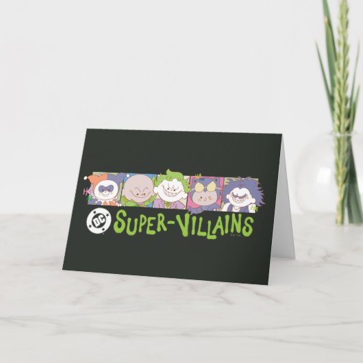 DC Super-Villains Cartoon Lineup Kaart (Voorkant)