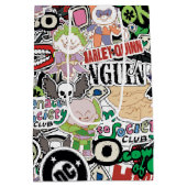 DC Super-Villains Cartoon Pattern Medium Cadeauzakje (Achterkant)