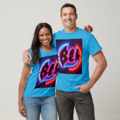 DC T-shirt blauw Neon Design (Unisex)