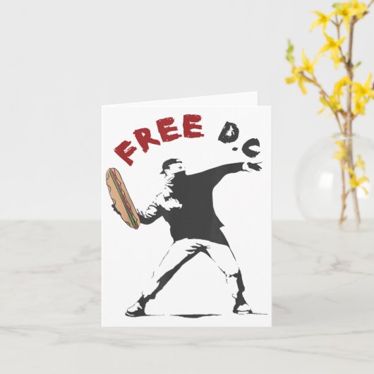 DC The Sandwich Guy Gratis broodje voor DC Washing Kaart (Gele Bloem)