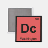 Dc - Tijdelijk tabelsymbool Washington Chemistry Magneet (Voorkant / Achterkant)
