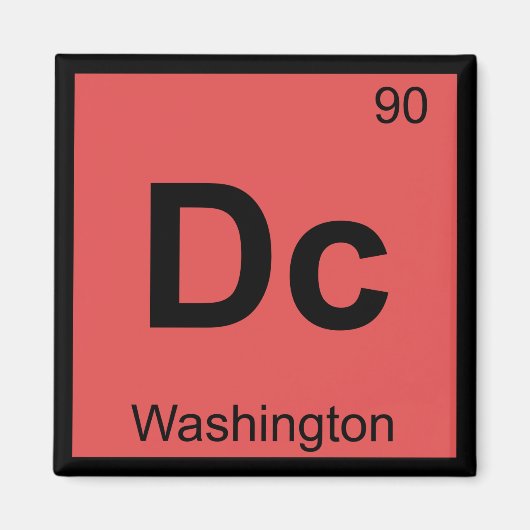 Dc - Tijdelijk tabelsymbool Washington Chemistry Magneet (Voorkant)