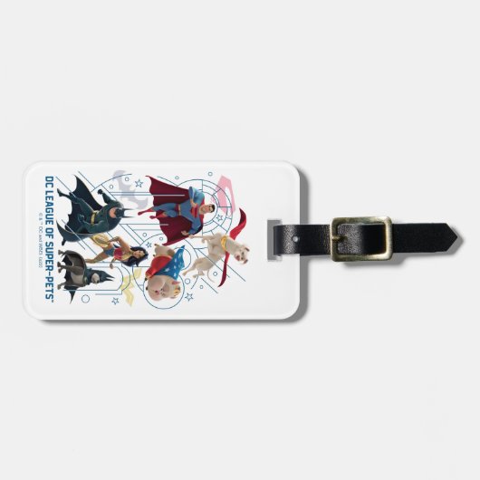 DC Trinity Heroes & Super Pets Bagagelabel (Voorkant horizontaal)
