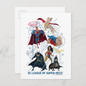 DC Trinity Heroes & Super Pets Briefkaart (Voorkant / Achterkant)