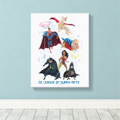 DC Trinity Heroes & Super Pets Canvas Afdruk (Insitu (Houten vloer))