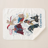 DC Trinity Heroes & Super Pets Sherpa Deken (Voorkant (horizontaal))