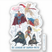 DC Trinity Heroes & Super Pets Sticker (Voorkant)