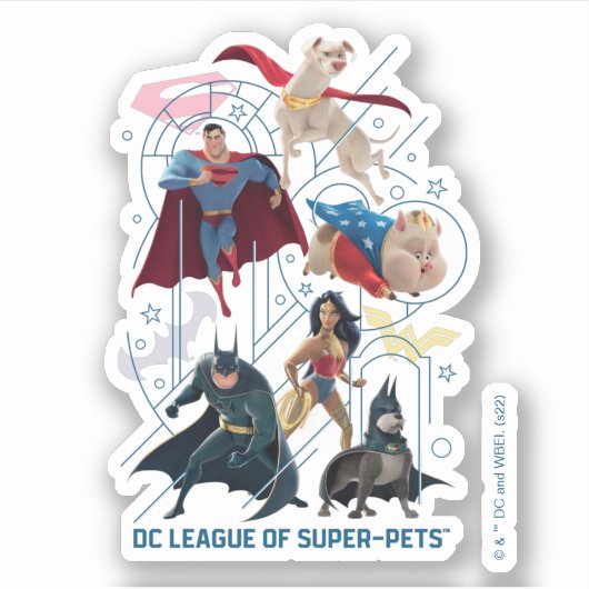 DC Trinity Heroes & Super Pets Sticker (Voorkant)