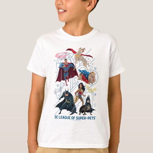 DC Trinity Heroes & Super Pets T-shirt (Voorkant)