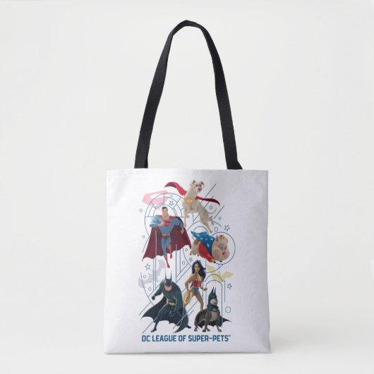 DC Trinity Heroes & Super Pets Tote Bag (Voorkant)