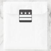 DC-vlag in zwart en wit Vierkante Sticker (Tas)