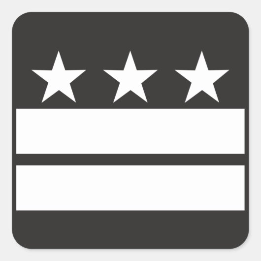 DC-vlag in zwart en wit Vierkante Sticker (Voorkant)