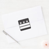 DC-vlag in zwart en wit Vierkante Sticker (Envelop)