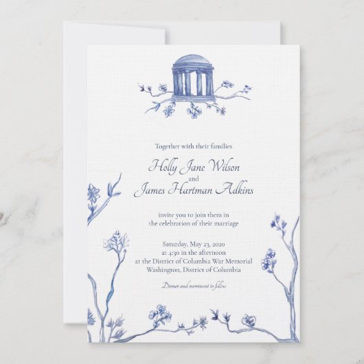 DC War Memorial Wedding - Holly & Jamie Kaart (Voorkant)