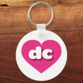 dc warm roze hart - Ik hou van dc Sleutelhanger (Voorkant)